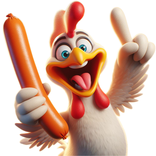 an excited chicken